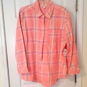 Style & Co plaid shirt NWT